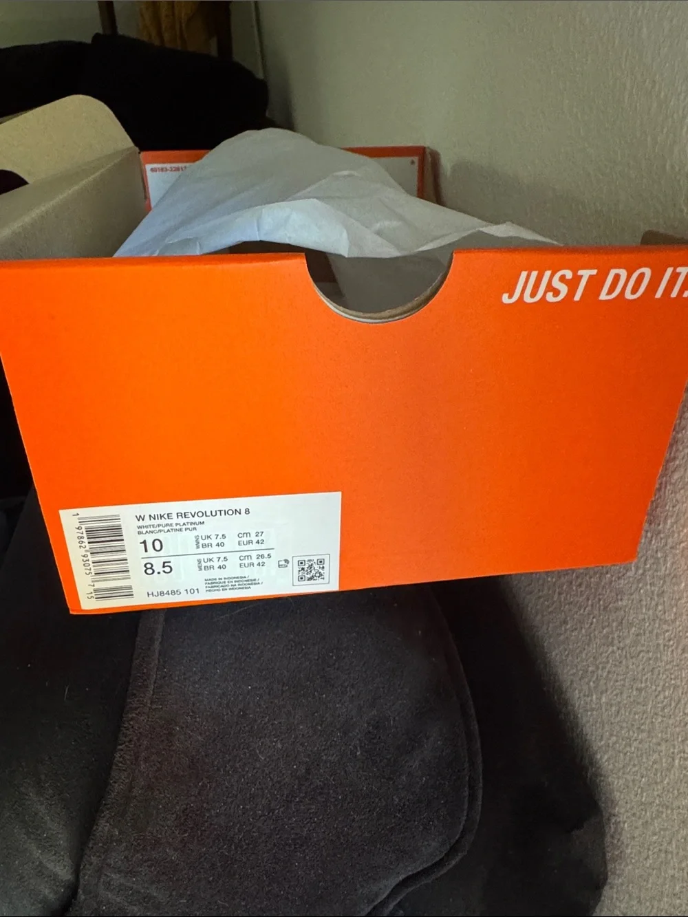 Nike Revolution 8 White Platform Sneaker with Subtle Swoosh - Picture 7 of 7